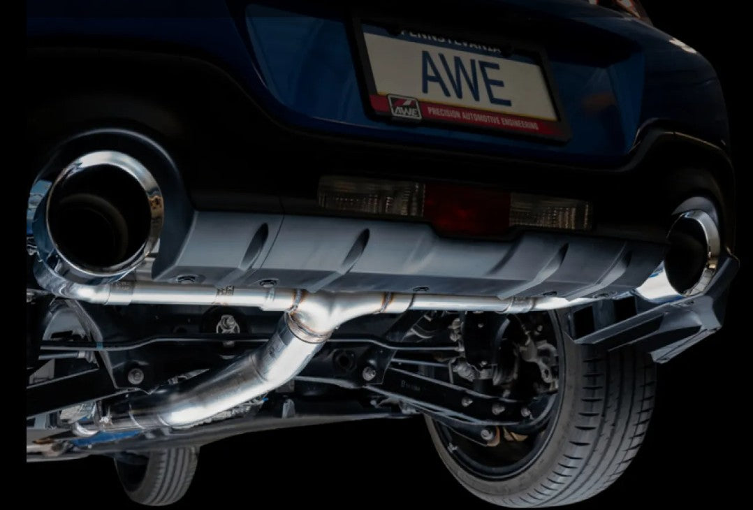 AWE Tuning Track Edition Exhaust | 3" Diameter | 5" Dual Chrome Silver Tips Subaru BRZ|Toyota 86|GR86|Scion FR-S 2013-2015