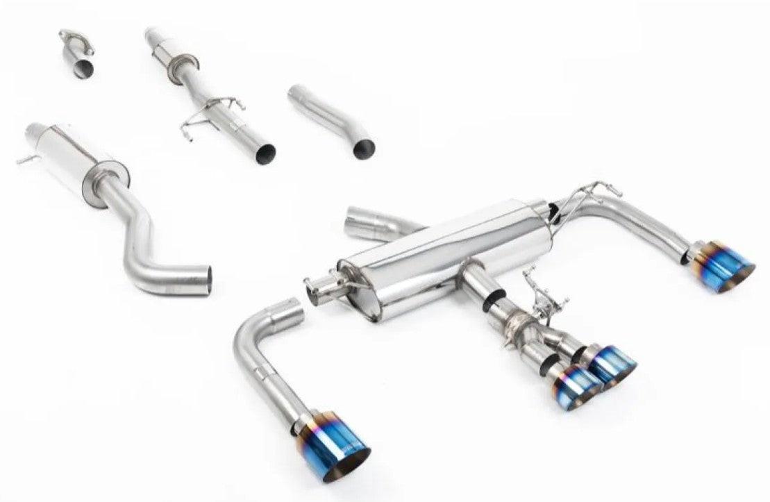 Milltek 76.2mm 3" Resonated Primary Catback Exhaust with Burnt Blue Titanium Tips for Toyota GR Corolla 2023-2026