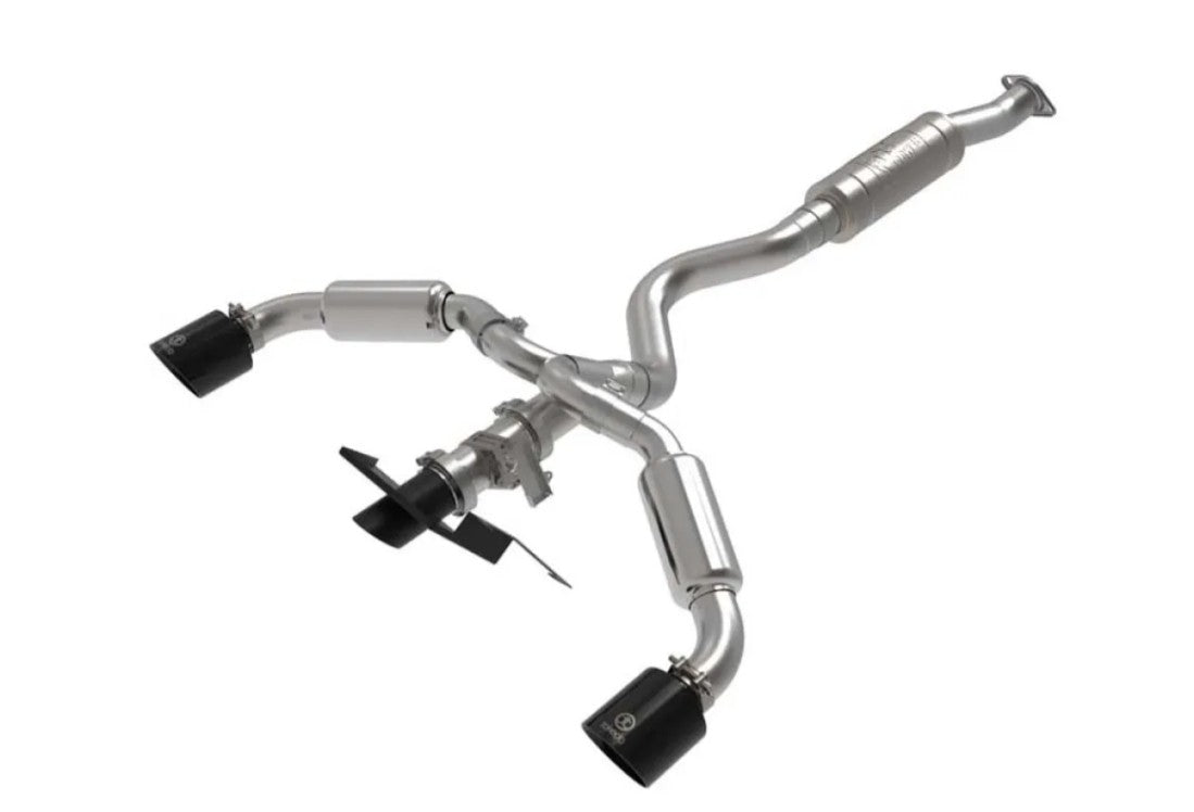 AFE Gemini XV Stainless Steel Catback Exhaust System w/Cut-Out Black Toyota GR Corolla 23-24 L3-1.6L (t)