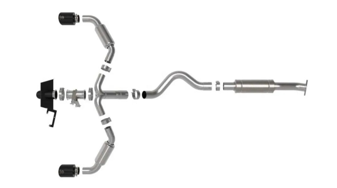AFE Gemini XV Stainless Steel Catback Exhaust System w/Cut-Out Black Toyota GR Corolla 23-24 L3-1.6L (t)