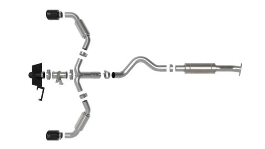 AFE Gemini XV Stainless Steel Catback Exhaust System w/Cut-Out Black Toyota GR Corolla 23-24 L3-1.6L (t)