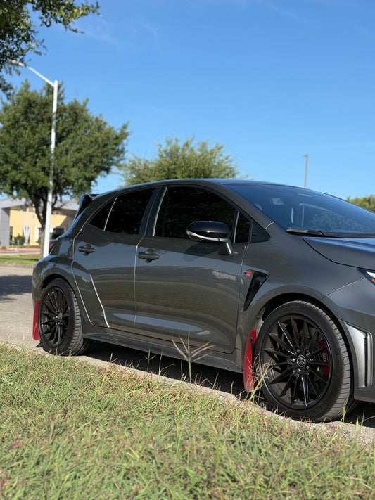 GR Corolla Cosmetic Mods: Installing Mishimoto Wheel Spacers and Rally Armor Mudflaps