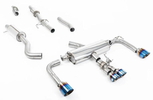 Milltek 76.2mm 3" Resonated Primary Catback Exhaust with Burnt Blue Titanium Tips for Toyota GR Corolla 2023-2026