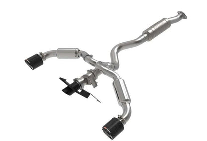AFE Gemini XV Stainless Steel Catback Exhaust System w/Cut-Out Carbon Fiber Toyota GR Corolla 23-24 L3-1.6L (t)
