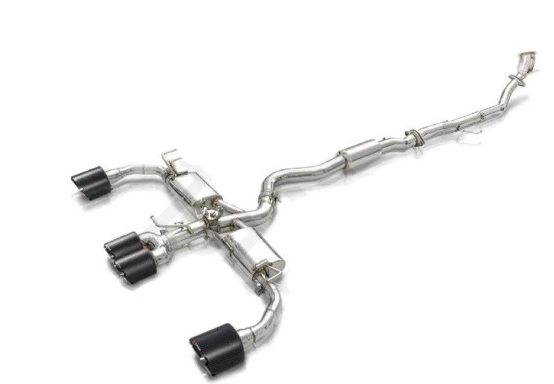 FI Exhaust Mid Pipe with Valvetronic Muffler EV with Quad Silver Tips and Standard Remote Toyota GR Corolla 2022+