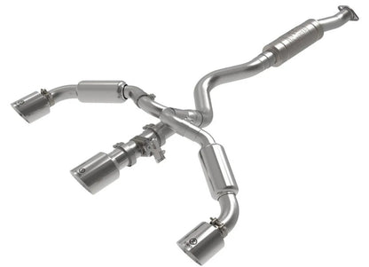 aFe Gemini XV 3"-2-1/2" 304 Stainless Steel Catback Exhaust System w/ Polished Tips Toyota GR Corolla L3 1.6L 2023-2024