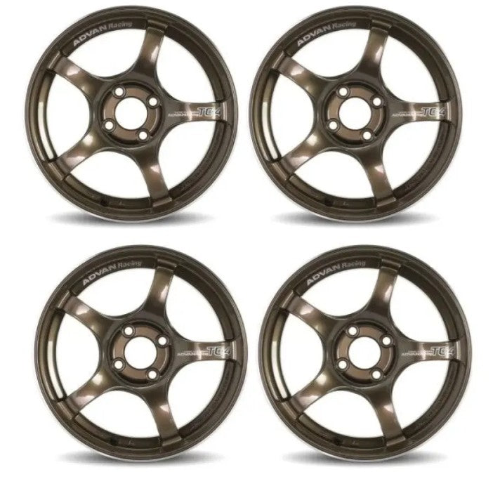 Advan Subaru WRX | BRZ | FRS | GT86 | GR86 2002+ TC-4 Wheel Set of 4 18x9.5 5x100 45mm Umber Bronze Metallic & Ring
