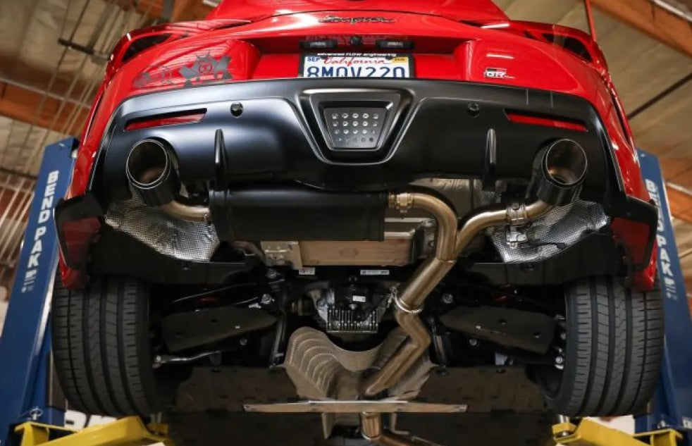 Takeda 3' to 2-1/2" 304 Stainless Steel Catback Exhaust System with Black Tips Toyota GR Supra A90 L6-3.0L t 2020-2024
