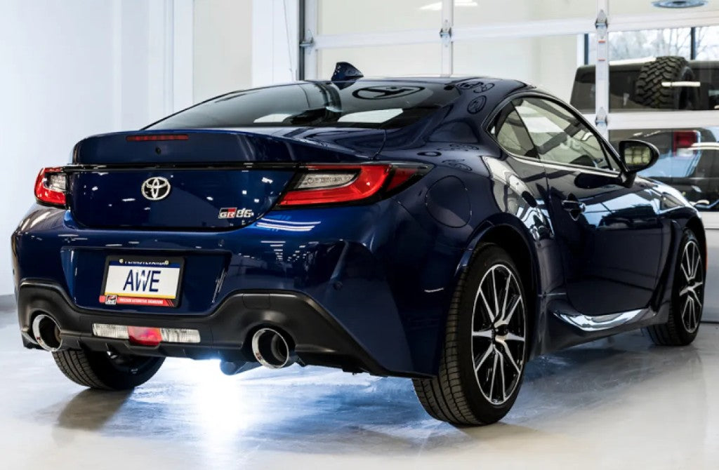 AWE Tuning Track Edition Exhaust | 3" Diameter | 5" Dual Chrome Silver Tips Subaru BRZ|Toyota 86|GR86|Scion FR-S 2013-2015