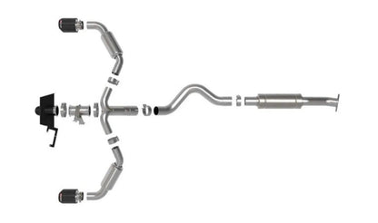 AFE Gemini XV Stainless Steel Catback Exhaust System w/Cut-Out Carbon Fiber Toyota GR Corolla 23-24 L3-1.6L (t)