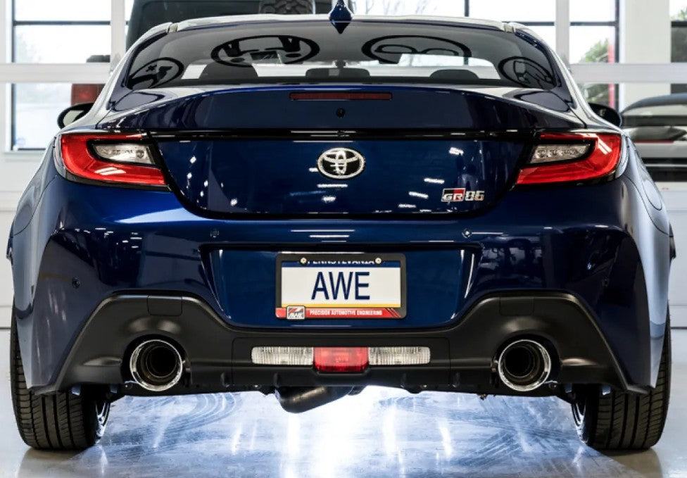 AWE Tuning Track Edition Exhaust | 3" Diameter | 5" Dual Chrome Silver Tips Subaru BRZ|Toyota 86|GR86|Scion FR-S 2013-2015