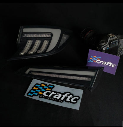 CraftC Performance SMOKED LENS X PEARL WHITE "RGB" 2019-2026 Corolla Hatchback &amp; GR Corolla Sequential Taillights