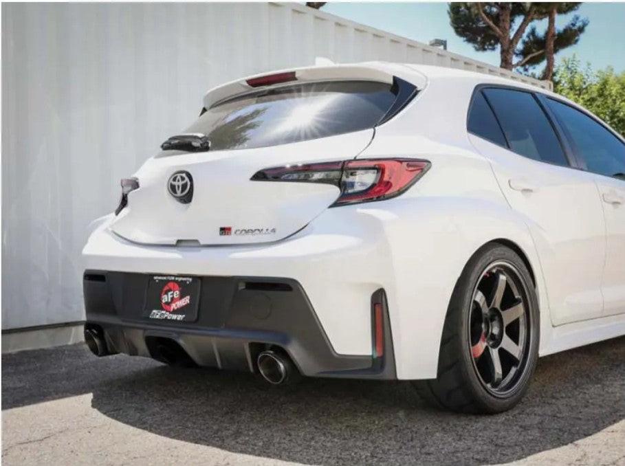 AFE Gemini XV Stainless Steel Catback Exhaust System w/Cut-Out Carbon Fiber Toyota GR Corolla 23-24 L3-1.6L (t)