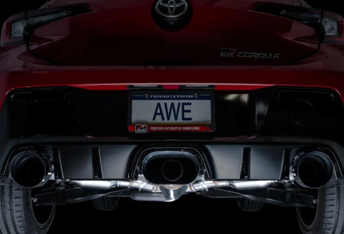 AWE Tuning Track Edition Exhaust | Diamond Black Tips Toyota GR Corolla 2023-2025