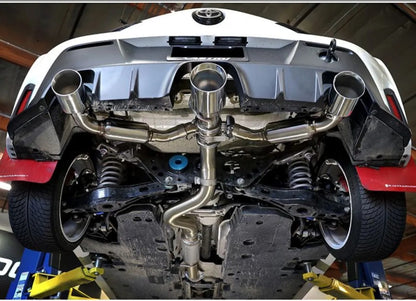 aFe Gemini XV 3"-2-1/2" 304 Stainless Steel Catback Exhaust System w/ Black Tips Toyota GR Corolla L3 1.6L 2023-2024