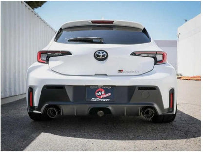 AFE Gemini XV Stainless Steel Catback Exhaust System w/Cut-Out Carbon Fiber Toyota GR Corolla 23-24 L3-1.6L (t)