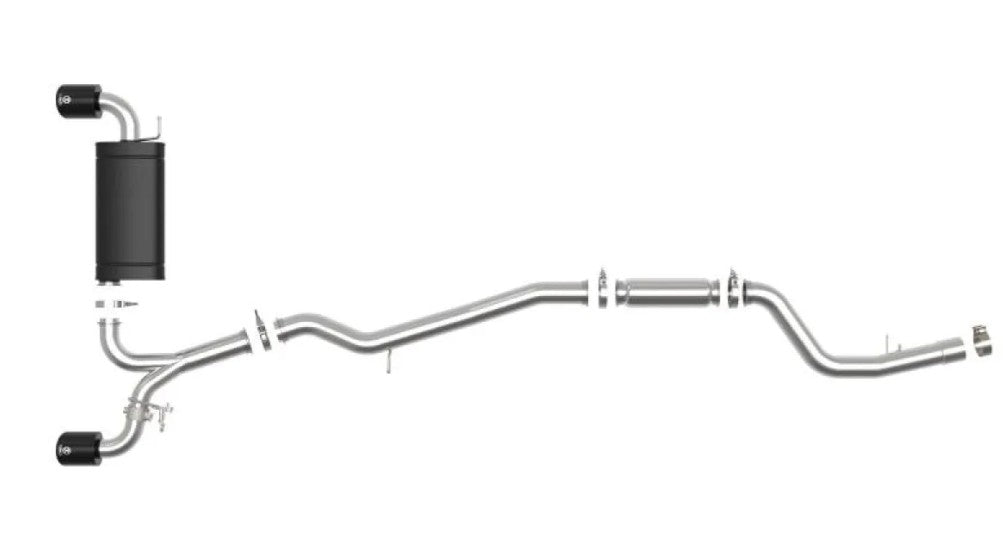 Takeda 3' to 2-1/2" 304 Stainless Steel Catback Exhaust System with Black Tips Toyota GR Supra A90 L6-3.0L t 2020-2024