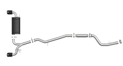 Takeda 3' to 2-1/2" 304 Stainless Steel Catback Exhaust System with Black Tips Toyota GR Supra A90 L6-3.0L t 2020-2024