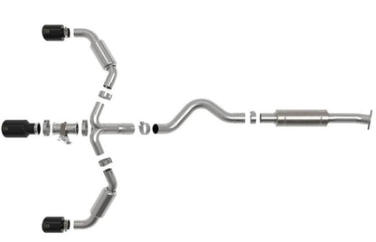 aFe Gemini XV 3"-2-1/2" 304 Stainless Steel Catback Exhaust System w/ Black Tips Toyota GR Corolla L3 1.6L 2023-2024