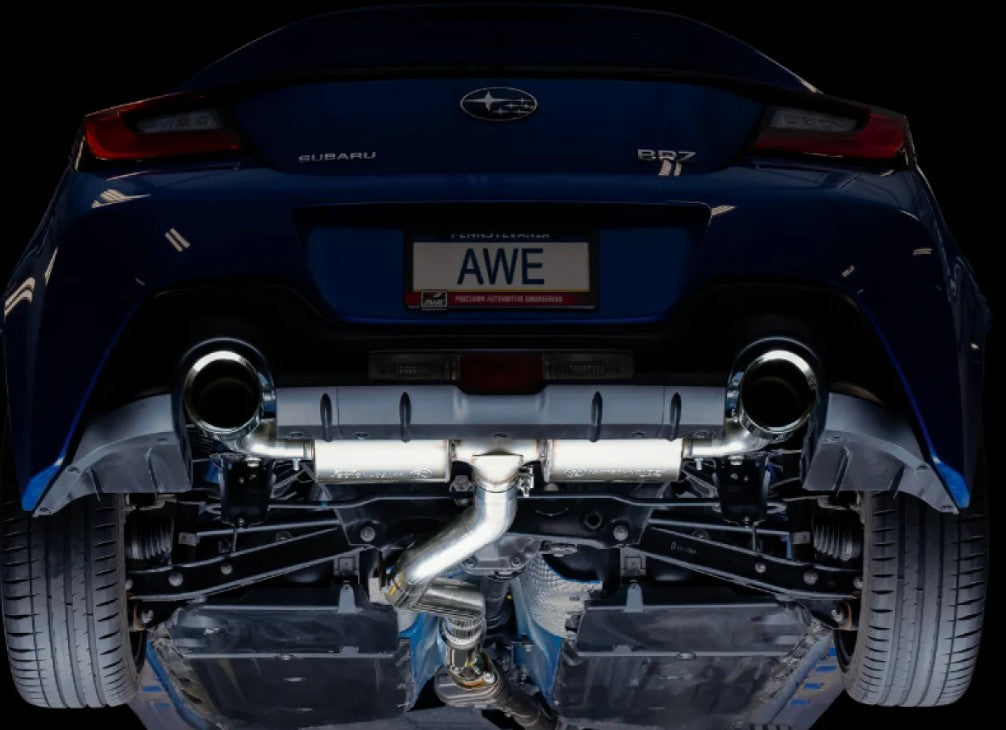 AWE Tuning Touring Edition Exhaust | 3" Diameter | 5" Dual Chrome Silver Tips Subaru BRZ|Toyota 86|GR86|Scion FR-S 2013-2020