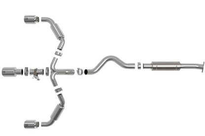 aFe Gemini XV 3"-2-1/2" 304 Stainless Steel Catback Exhaust System w/ Polished Tips Toyota GR Corolla L3 1.6L 2023-2024