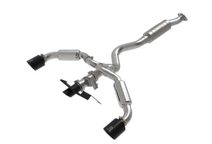 AFE Gemini XV Stainless Steel Catback Exhaust System w/Cut-Out Black Toyota GR Corolla 23-24 L3-1.6L (t)