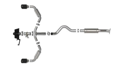 AFE Gemini XV Stainless Steel Catback Exhaust System w/Cut-Out Black Toyota GR Corolla 23-24 L3-1.6L (t)