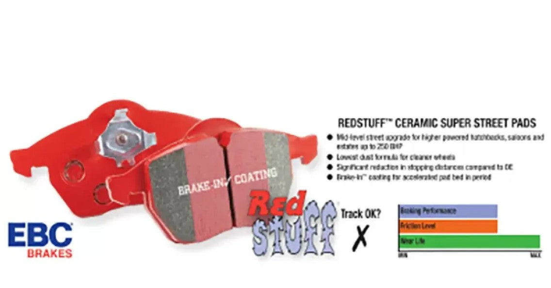 EBC Brakes Redstuff Ceramic Low Dust Rear Brake Pads for Toyota GR Supra 2020-2024