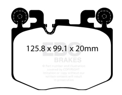 EBC Brakes Yellowstuff Brake Pad 4000 Series Sport Set for BMW 2022-2025 & Toyota GR Supra
